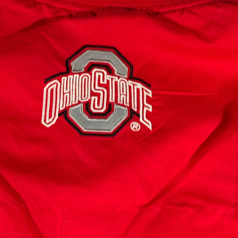 Ohio State Buckeyes Windbreaker Pullover Jacket Red V-Neck Mens XL Vintage Style - Picture 4 of 6